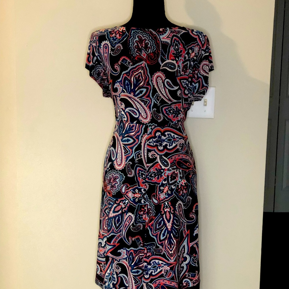 INC International Concept Dress - Black/Paisley
